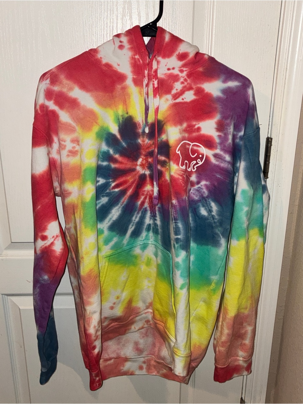 Ivory Ella Rainbow Tie Dye Oversized Pullover Hoodie - Size M